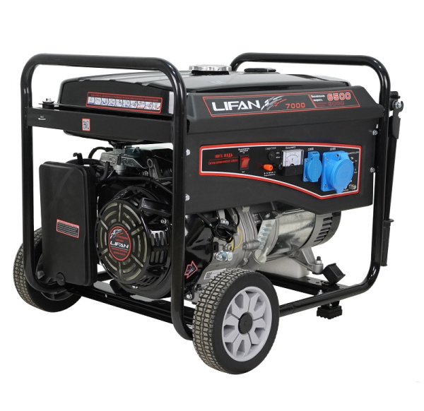Бензиновый генератор Lifan 6 GF-3 (LF7000) на колесах фото