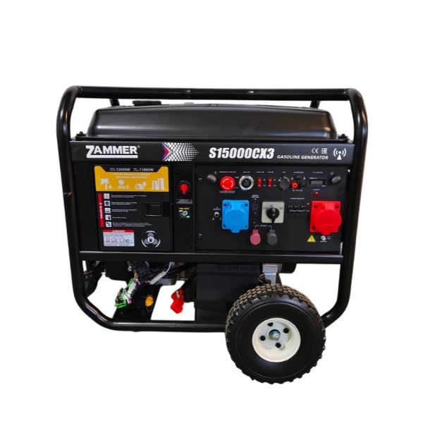 Бензиновый генератор Zammer S15000CX3 на колесах фото