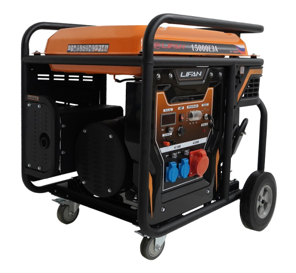 Бензиновый генератор Lifan 15000E3A на колесах фото