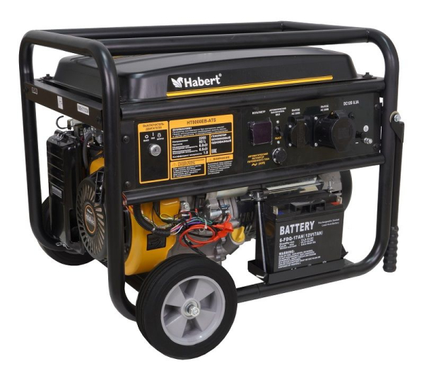 Бензиновый генератор Habert HT8000EB-ATS на колесах фото