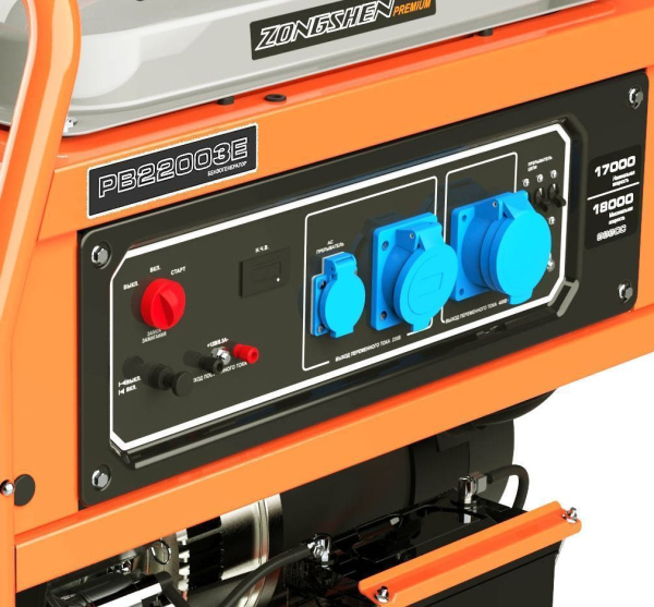 Бензиновый генератор Zongshen PB 22003 E 2-х тактный фото