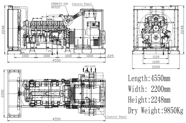 Дизельный генератор ТСС АД-1000С-Т400-1РМ8 999985 стационарный фото