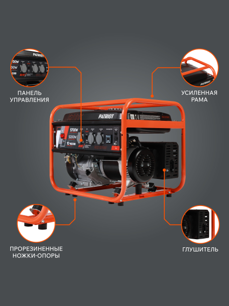 Бензиновый генератор PATRIOT GRS 6700 C фото