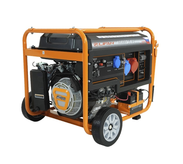 Бензиновый генератор Lifan 10500EA-3U с датчиком моточасов (с мощн без огранич при 1-но и 3-х фазном режиме) для дома фото