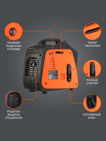 Бензиновый инверторный генератор PATRIOT GP 1000 i бесшумный фото
